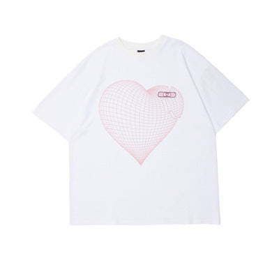 Love Short-sleeved T-shirt Women Early Spring New Design Sense Couple Half-sleeved
