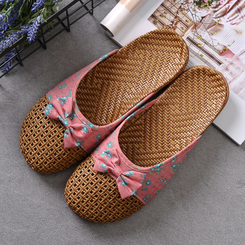 Indoor Non-slip Thick-soled Floor Linen Slippers