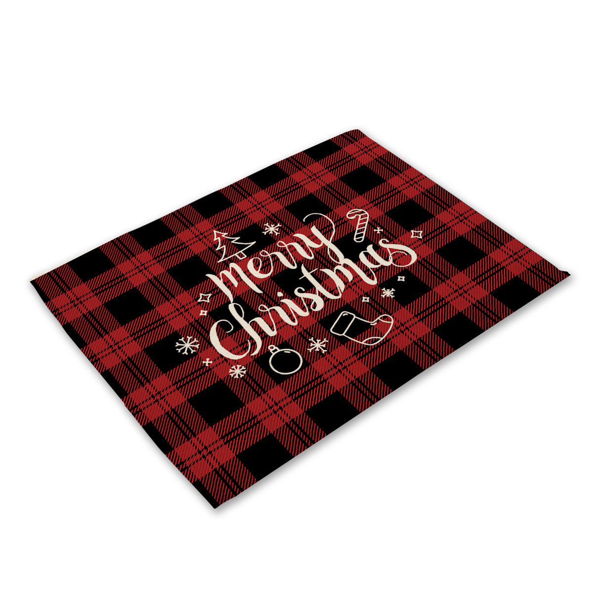 Christmas Series Cotton And Linen Placemat Dining Table Cushion Heat Proof Mat Anti-scald