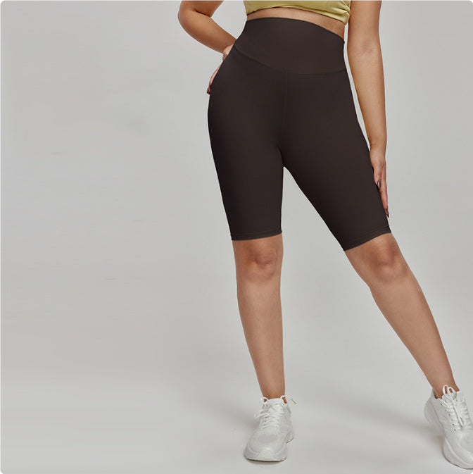 Nylon Plus Size Sports Shorts High Waist