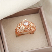 Fashion White Zircon Flower Ring