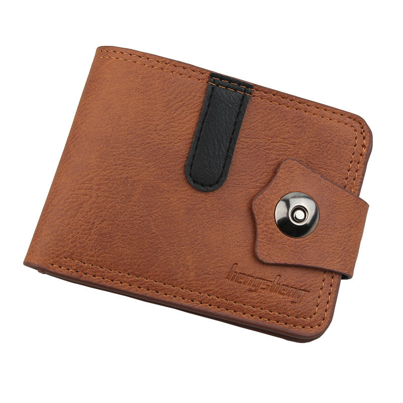 Men's Slim Bifold PU Leather Wallet Litchi Pattern Card