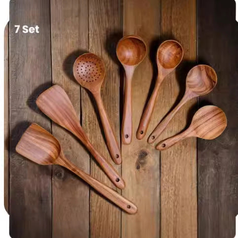 Wooden Spatula Cookware Kitchenware Set – Eco-Friendly Non-Stick Utensils for Cooking & Baking