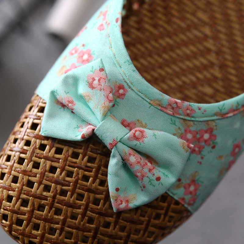 Indoor Non-slip Thick-soled Floor Linen Slippers
