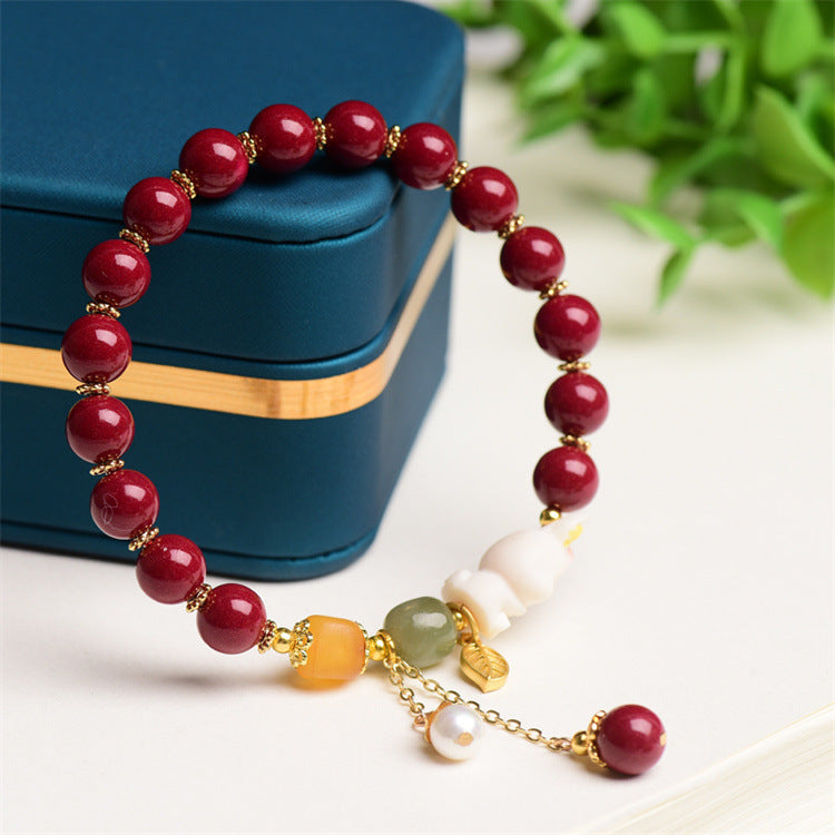 Tian Yu Natural Beeswax Purple Gold Sand Bracelet For Women
