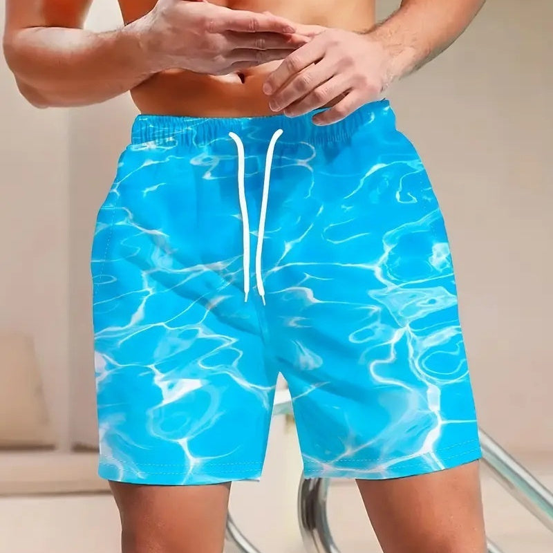 Men’s 3D Printed Beach Shorts – Four Seasons Trendy Swim Shorts