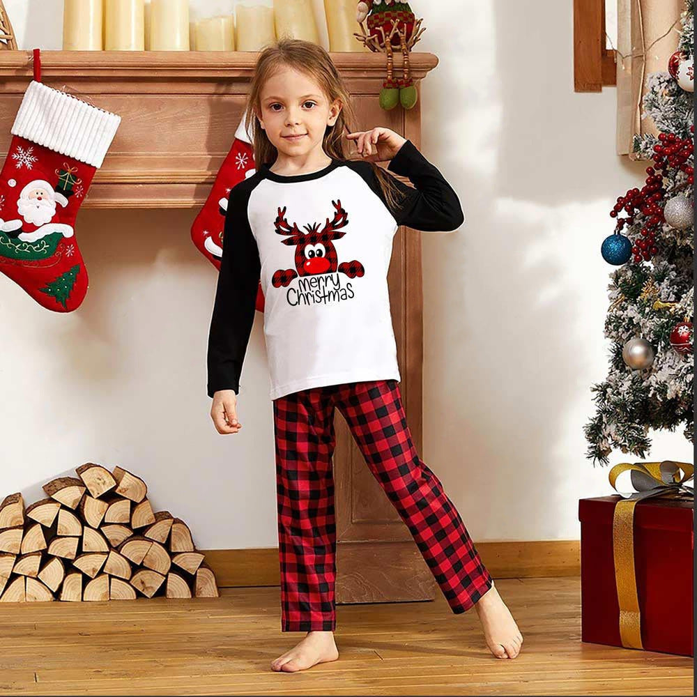 Christmas Deer Print Parent-Child Homewear Suit – Festive Family Pajama Set