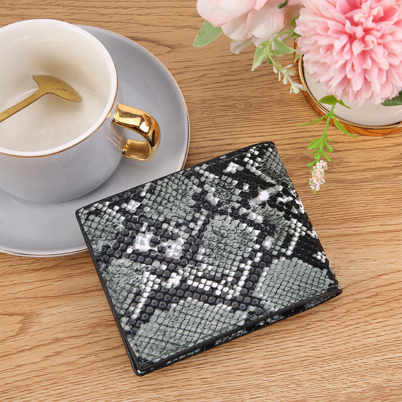 Men's Slim PVC Wallet Retro Creative Printing Pattern
