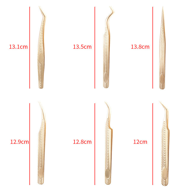 Golden Eyelash Tweezers – Stainless Steel Flowering Lash Extension Tool