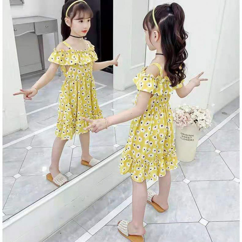 Girls Floral Cotton Aline Skirt Regular Fit Princess Summer