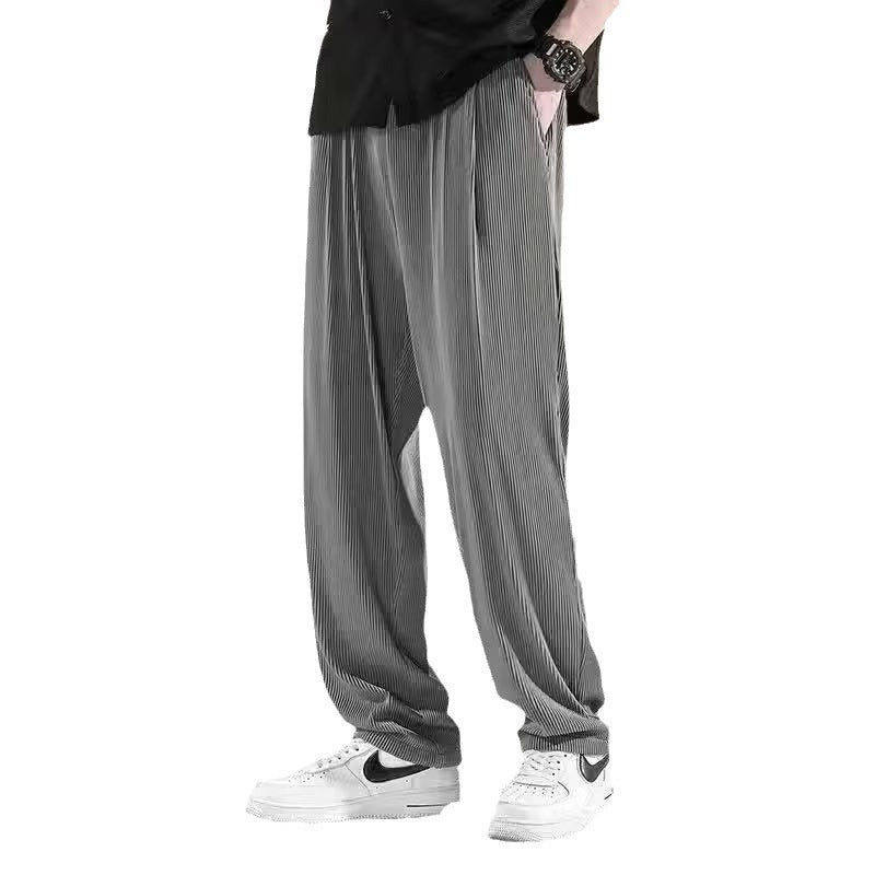 Men’s Loose Plus Size Draped Silky Air-Con Pants