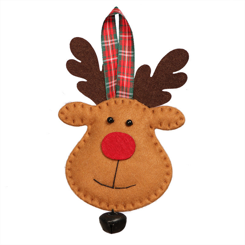Creative Christmas Tree Cute Elk Bell Decorative Pendant