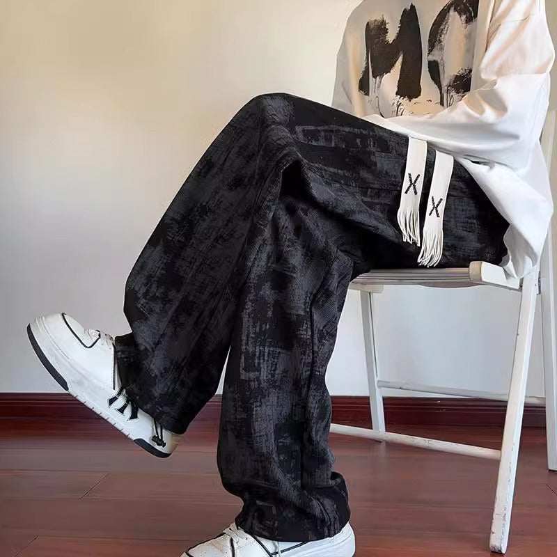 Men’s Autumn American Style Tie-Dye Draped Pants