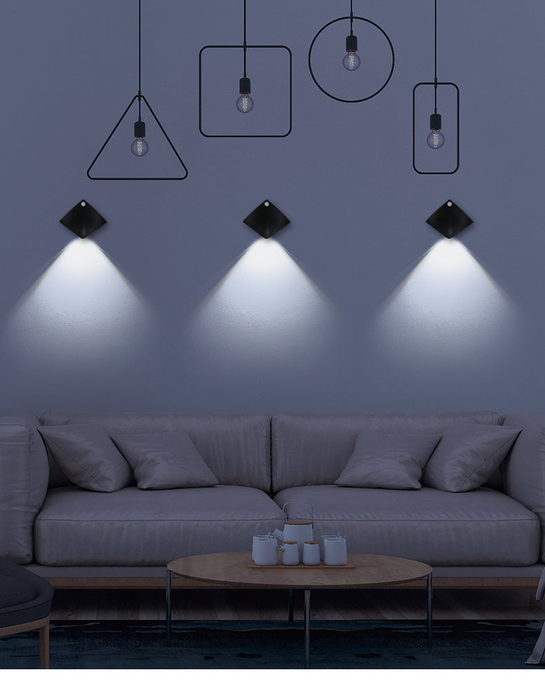 Wireless USB Rechargeable Wall Lamp with Human Body Sensor – Home Decor Night Light for Bedroom, Porch, Balcony, and Corridor