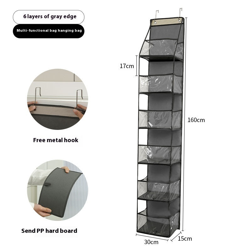 Home Door Rear Transparent Visual Multifunctional Hanging Storage Bag