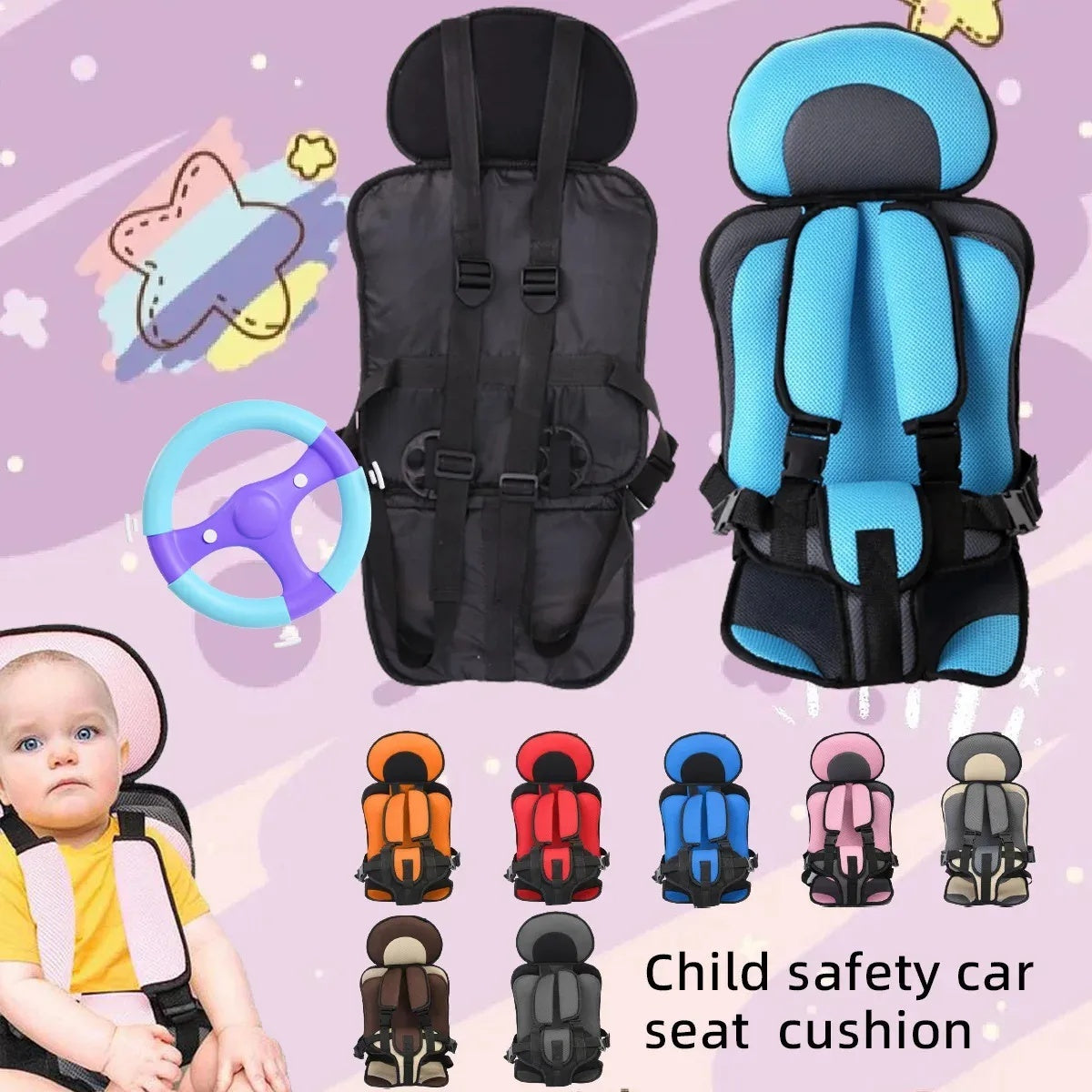Infant Portable Safety Seat Pad – Thickened Sponge Car and Stroller Chair Cushion