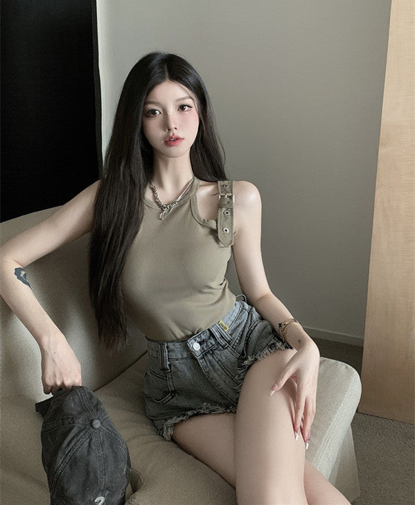 Strapless Slim Tank Top T-shirt Women