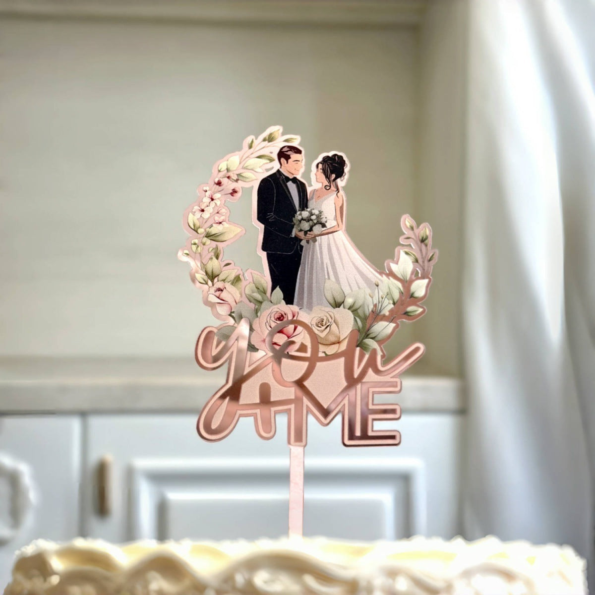 Stylish Ins-Style Colorful Acrylic Wedding Cake Decoration Plug-In