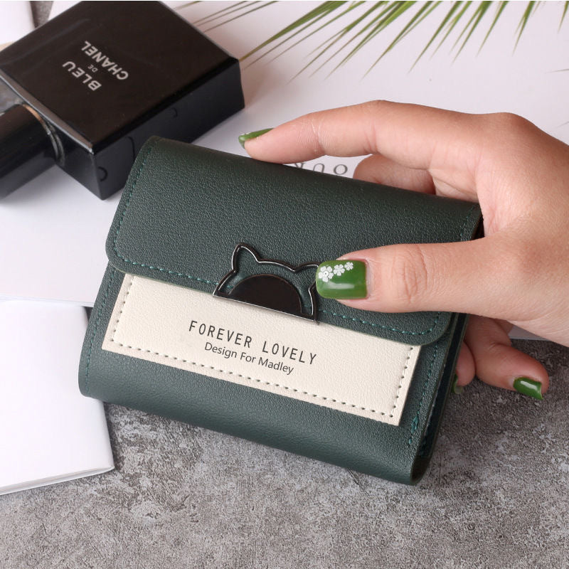 Small Purse Female Short Style Folding Personality Student Mini Money Clip