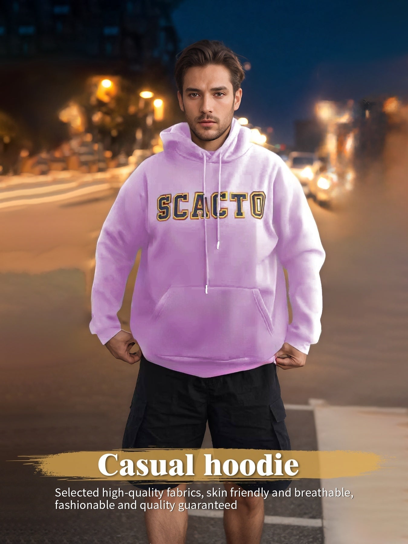 Unisex Cotton Hoodie Printed Long Sleeve Regular Fit