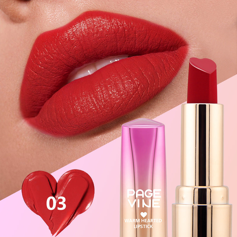 Six-color Heart-shaped Matte Lipstick Easy To Color And Moisten