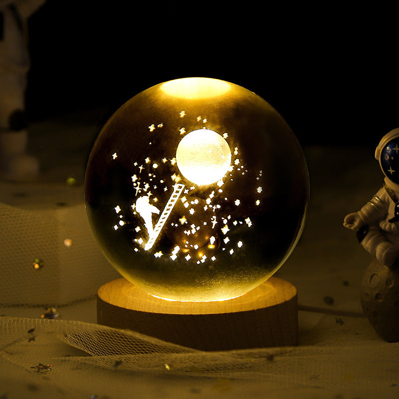 Luminous Starry Sky Moon and Planets Crystal Ball Night Lamp Projection Light