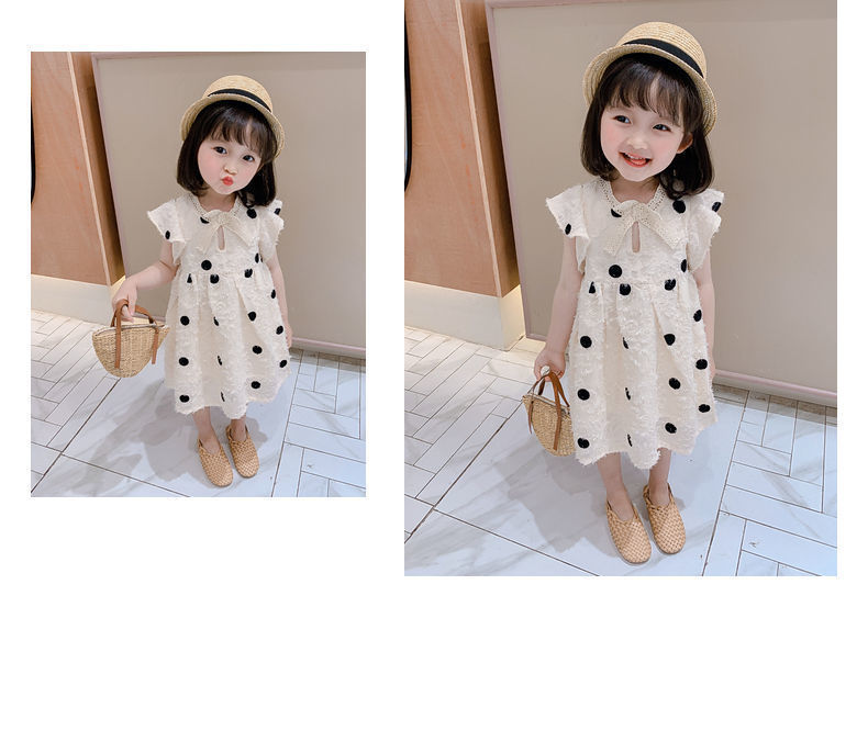 Girls Cotton Summer Dress Foreign Style Sweet Silhouette