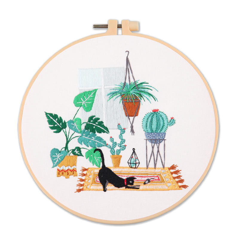 Embroidery DIY Material Bag Kit for Beginners – Sewing, Needlework, and Craft Supplies