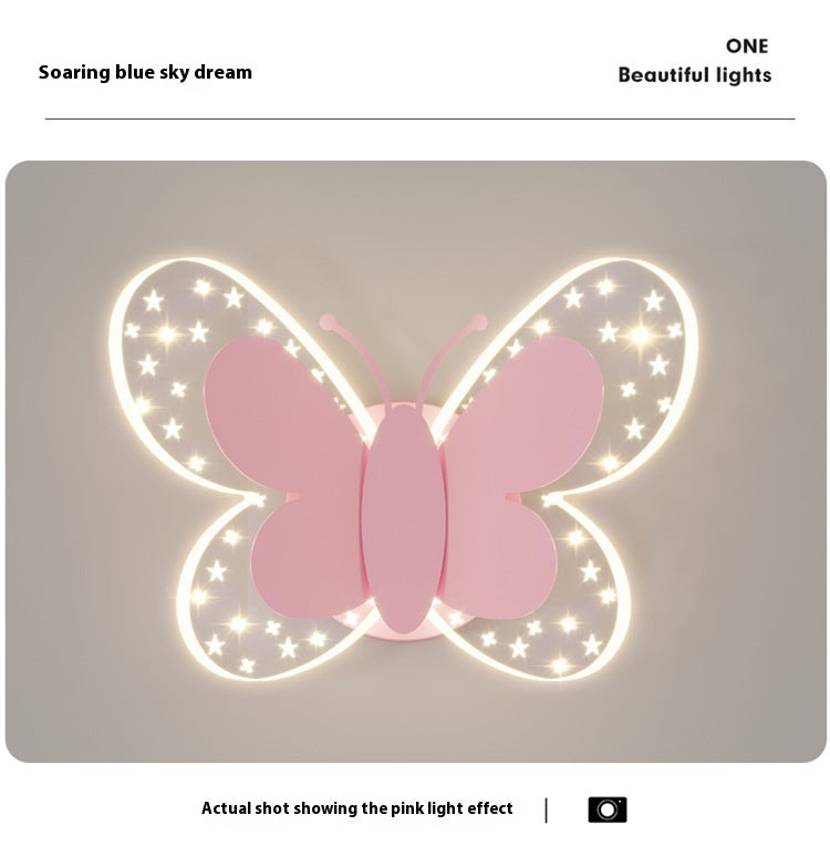 Butterfly Lamp Creative Cartoon Children Bedroom Wall Lamp