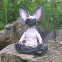 Meditating cat pink black