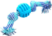 Durable Blue Soft Rope Dog Chew Toy for Teeth Cleaning and Oral Health