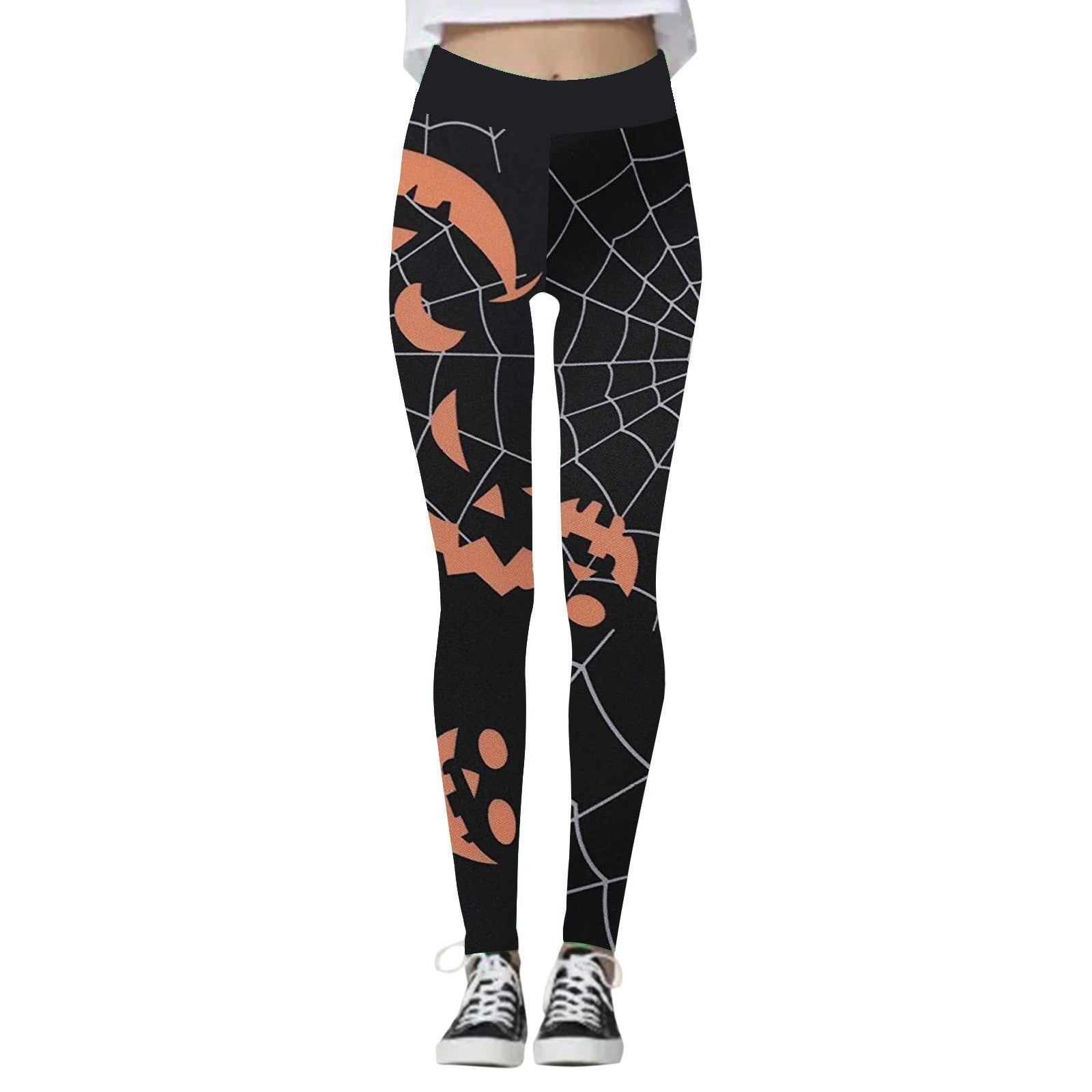 Halloween Women's Yoga Pants Pumpkin Skull