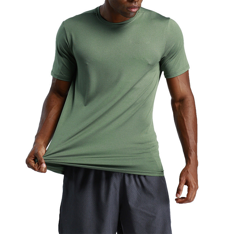 Solid Color Sports Quick-drying Men's Running Workout Short Sleeve