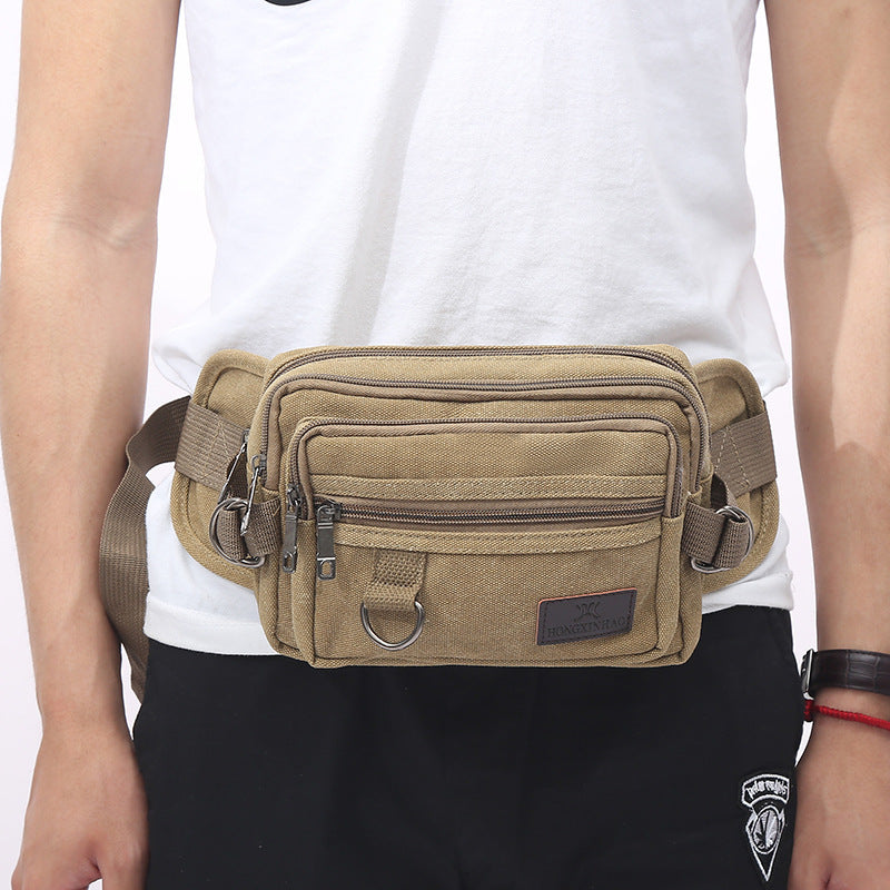 Men's Casual Canvas Waist Pack Regular With Adjustable Strap