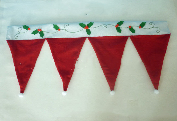 Christmas Ornaments For Leisure Home Use Red Curtains