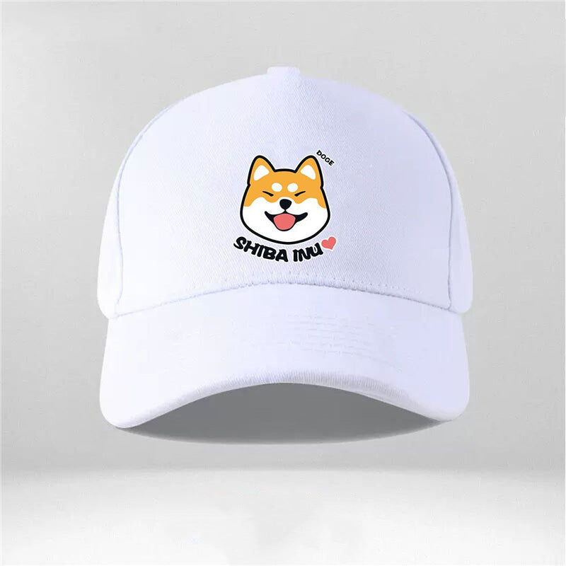 Cartoon Dog Shiba Inu Couple Peaked Cap for Men and Women – New Trendy Adjustable Hat
