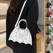 Halloween Spider Web Saddle Bag – Fashion Crossbody Shoulder Handbag with Top Handle
