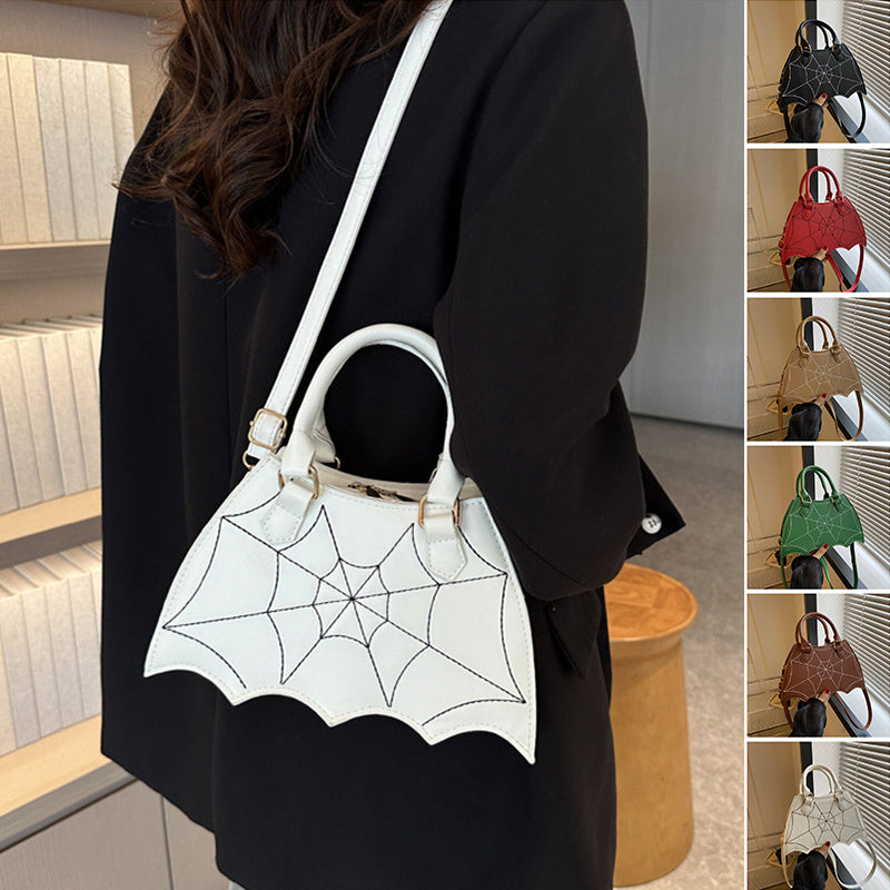 Halloween Spider Web Saddle Bag – Fashion Crossbody Shoulder Handbag with Top Handle