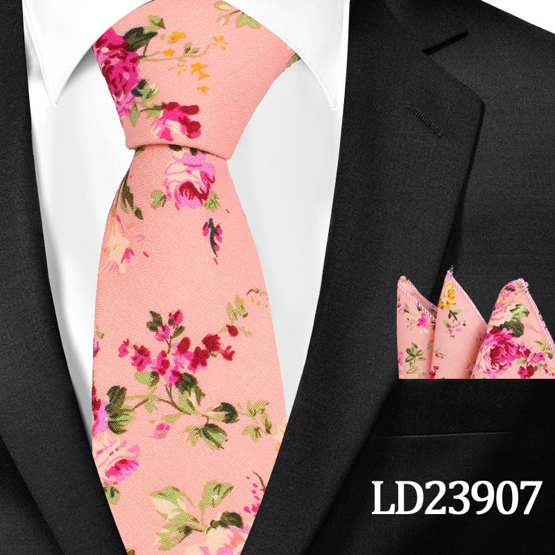 Cotton Arrow Bow Tie with Matching Pocket Towel