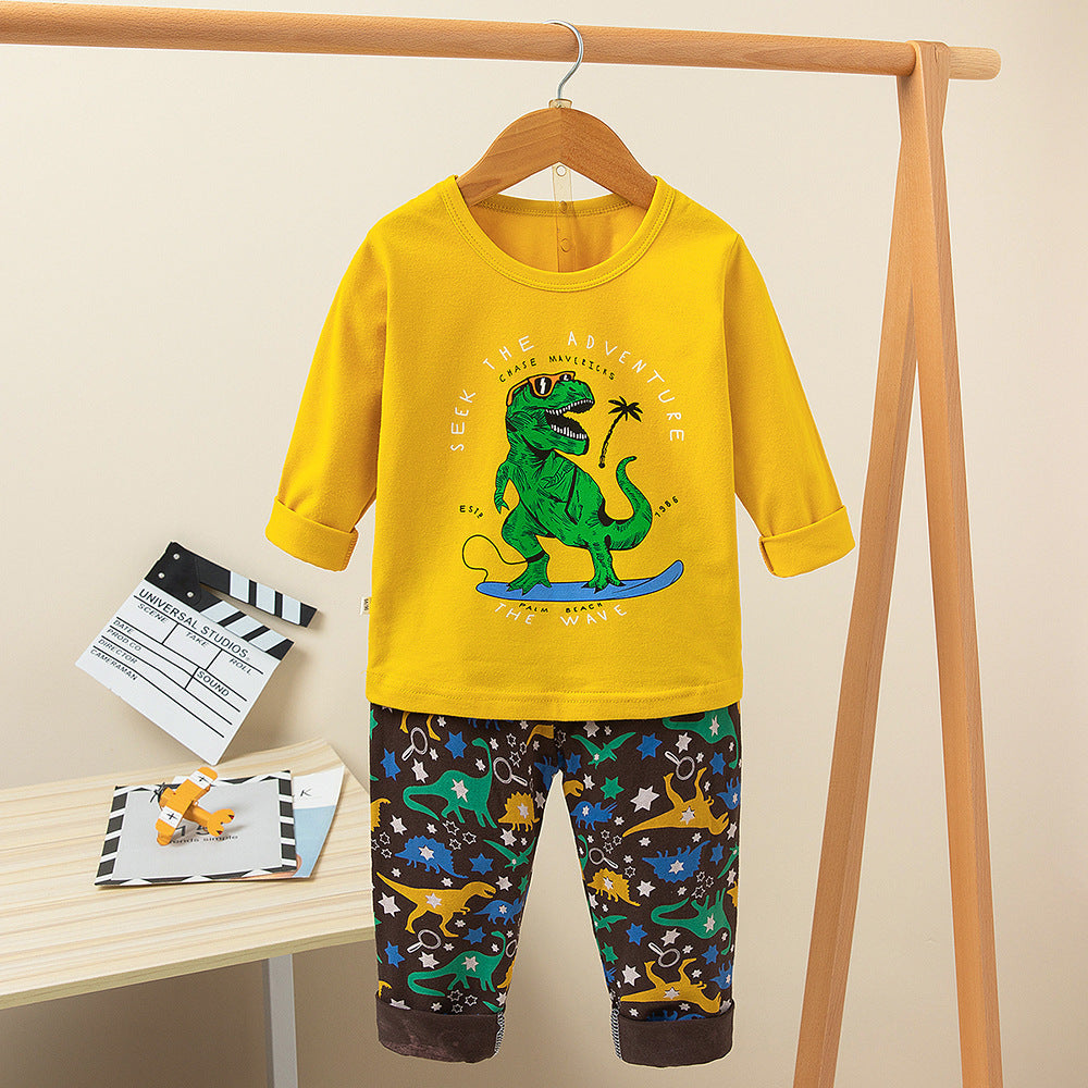 Printed Cute Cartoon Casual Children's Clothing Home Service Suit