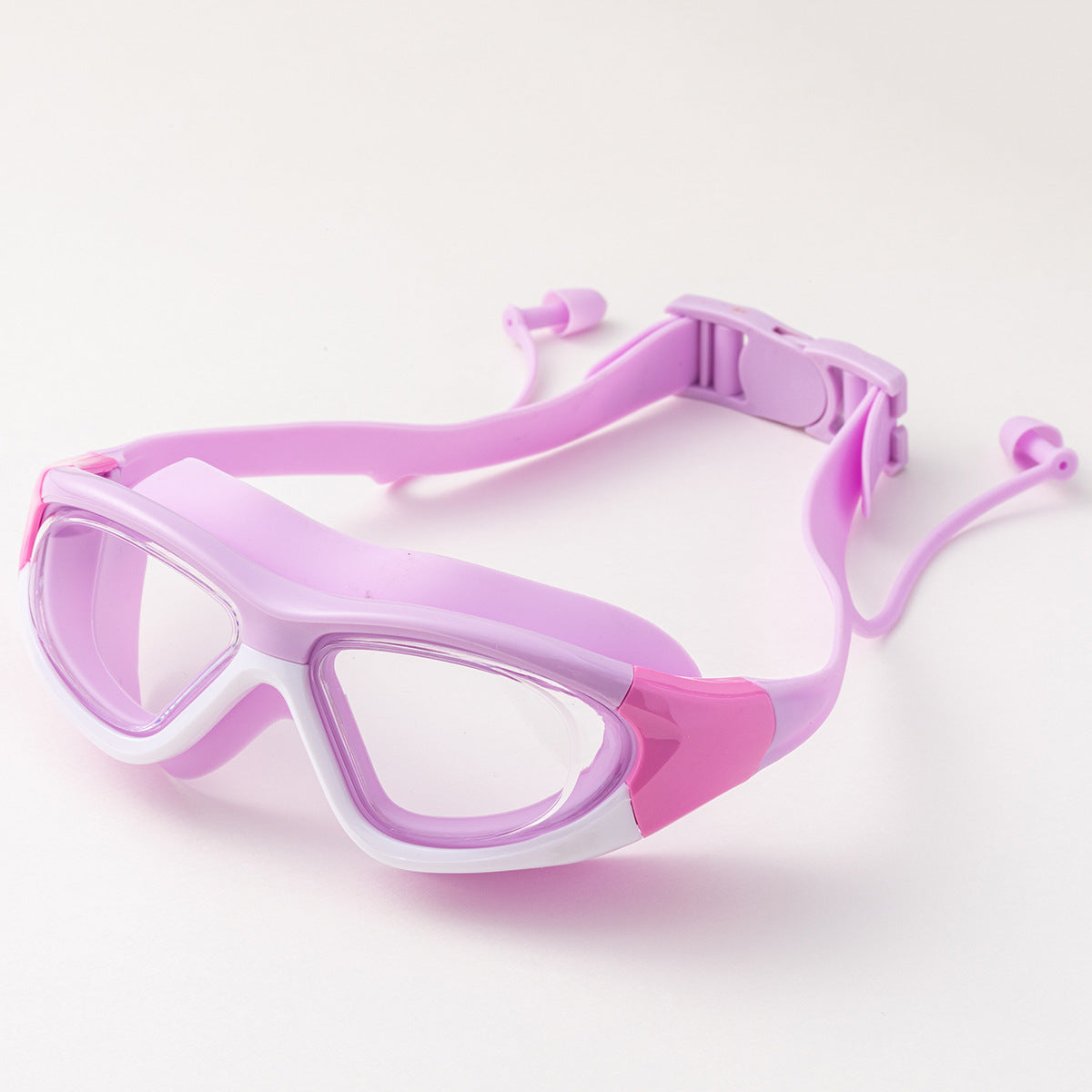 HD Children's Non-fogging Swimming Glasses Comfortable Silicone One-piece Earplugs Swimming Goggles