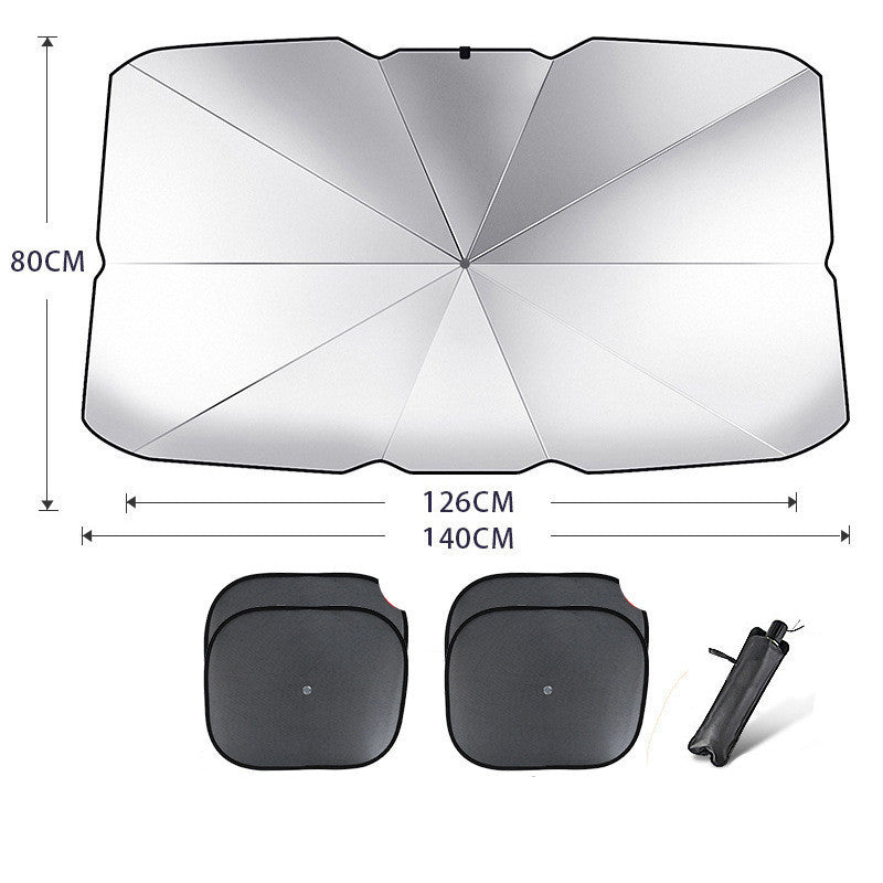 Foldable Car Windshield Sun Shade Umbrella, UV Protection and Heat Insulation Front Window Cover