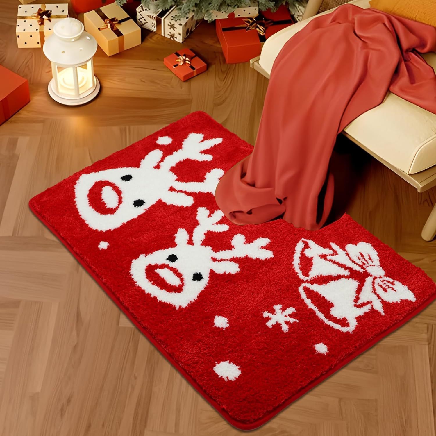 Christmas Cashmere Carpet Bathroom Absorbent Non-slip Mat