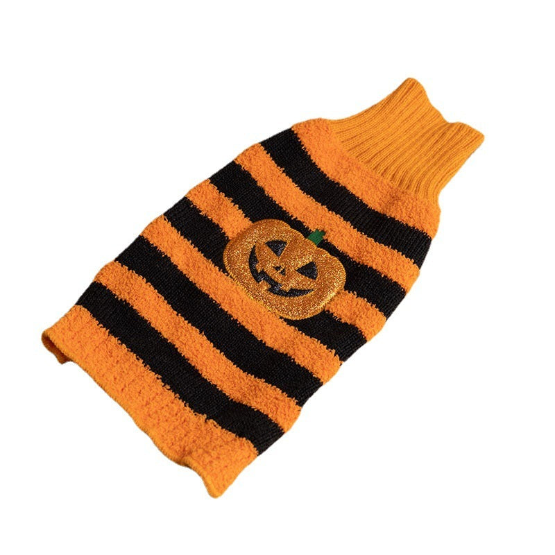 Halloween Dog Sweater – Warm Pet Costume Outfit for Teddy Dogs and Small Breeds