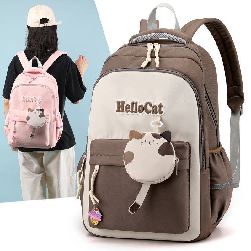 Unisex Nylon School Backpack With Water Resistant Fabric