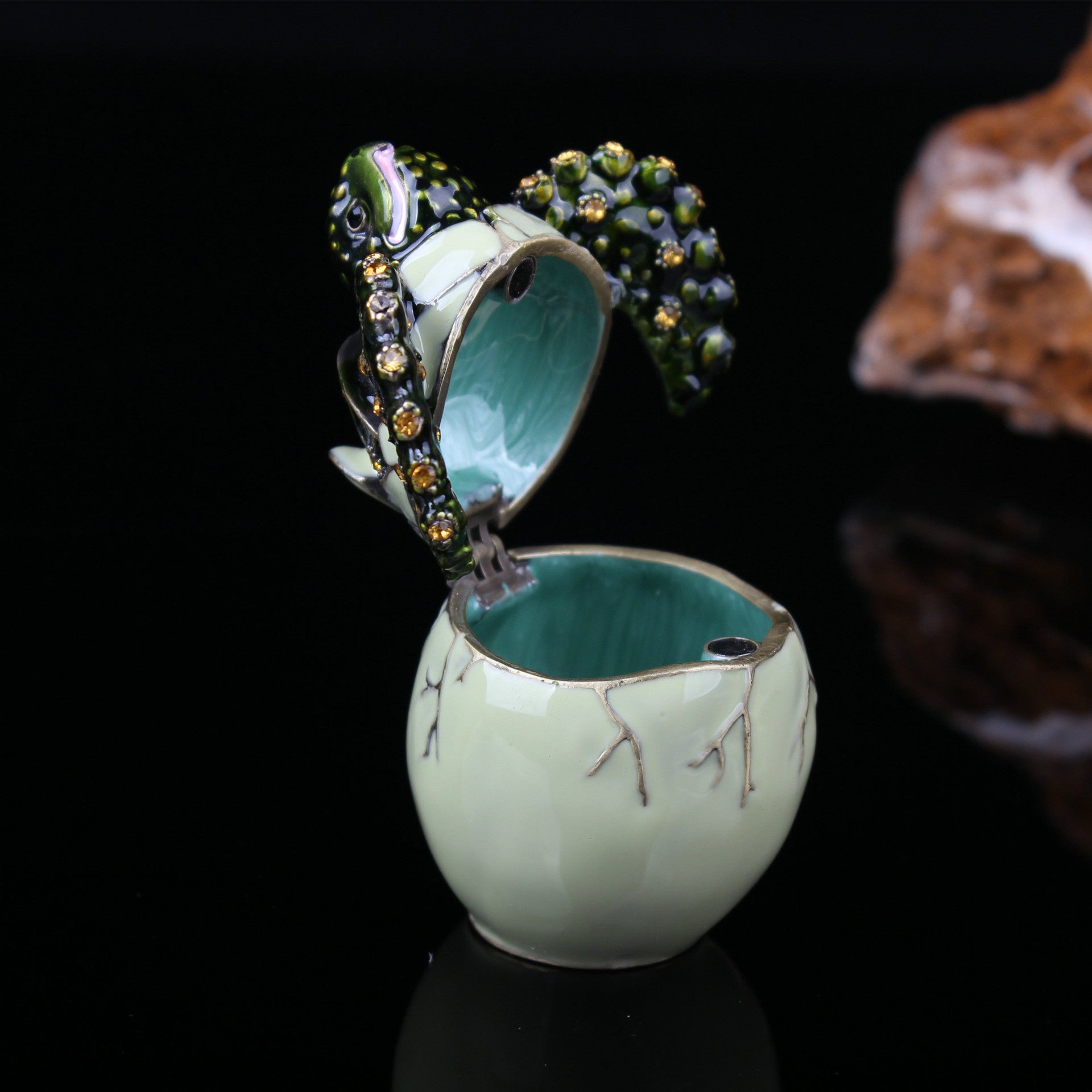 Eggshell Turtle Jewelry Box Home Ornament