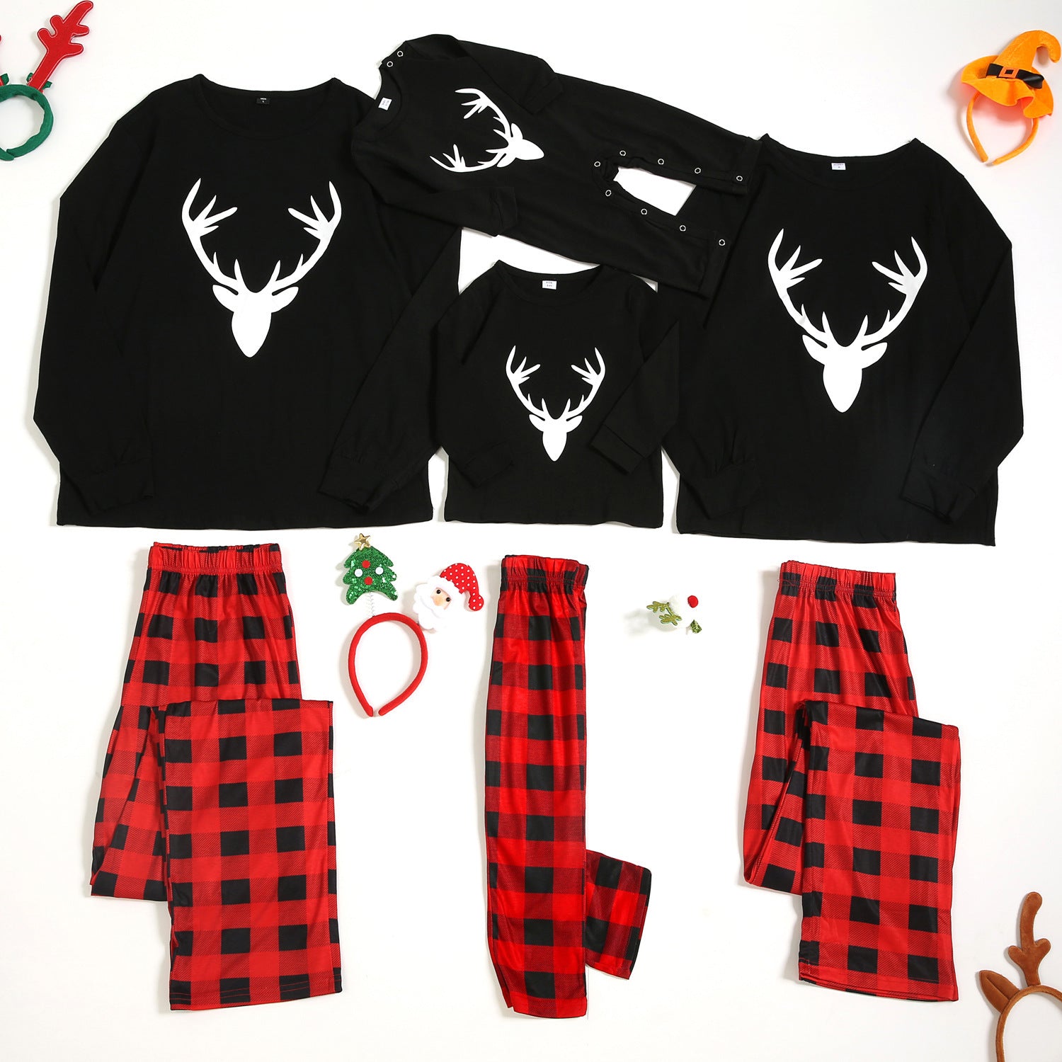 Fashion Printed Family European And American Pajamas Set Family Wear