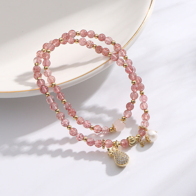 Strawberry Quartz Bracelet Money Drawing And Luck Changing