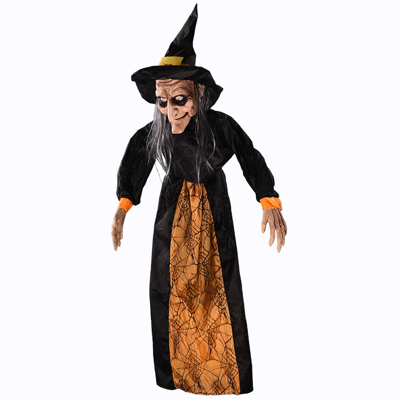Halloween Voice-Activated Witch Toy – Electric Horror Prop for Ghost Festival, Bar, and Outdoor Decorations