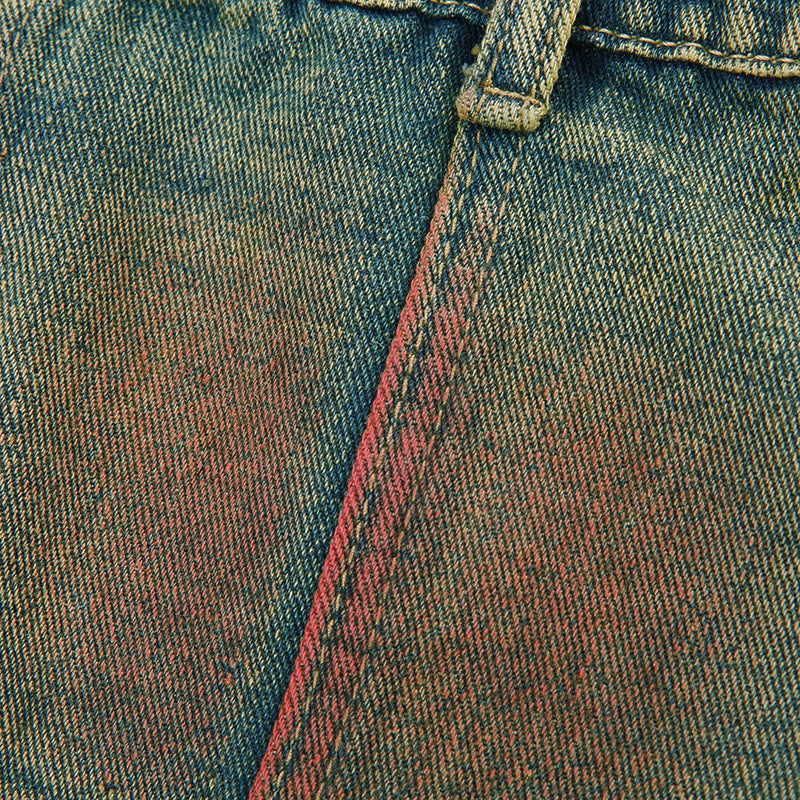 Washed And Worn Zipper Tube Top Denim Vest Women
